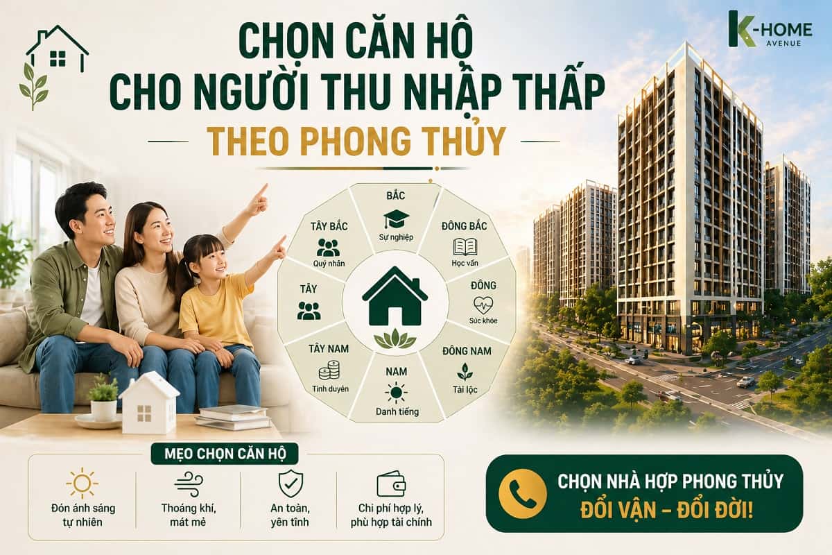 Chọn căn hộ cho người thu nhập thấp theo phong thủy