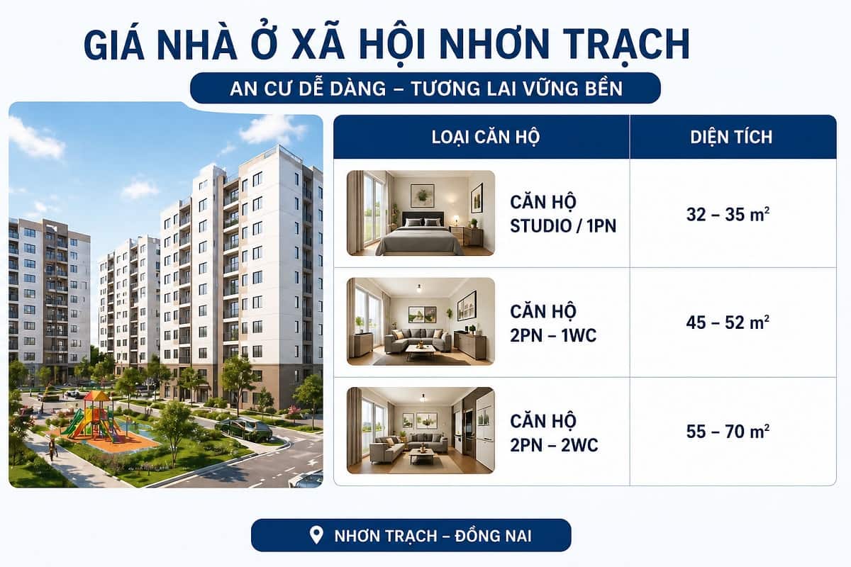 giá nhà ở xã hội Nhơn Trạch
